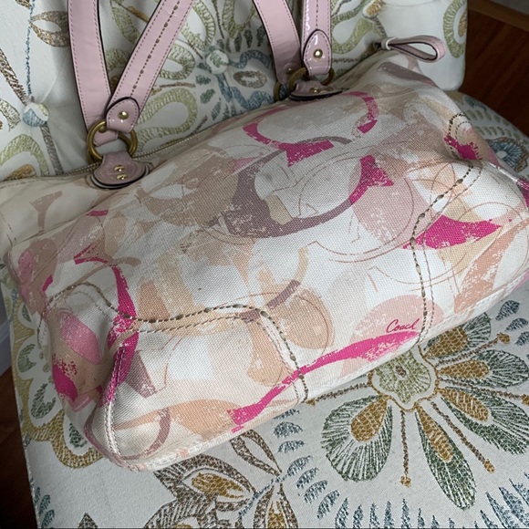 Coach 23372 POPPY Signature Hallie Tote Bag Pink - Picture 6 of 8